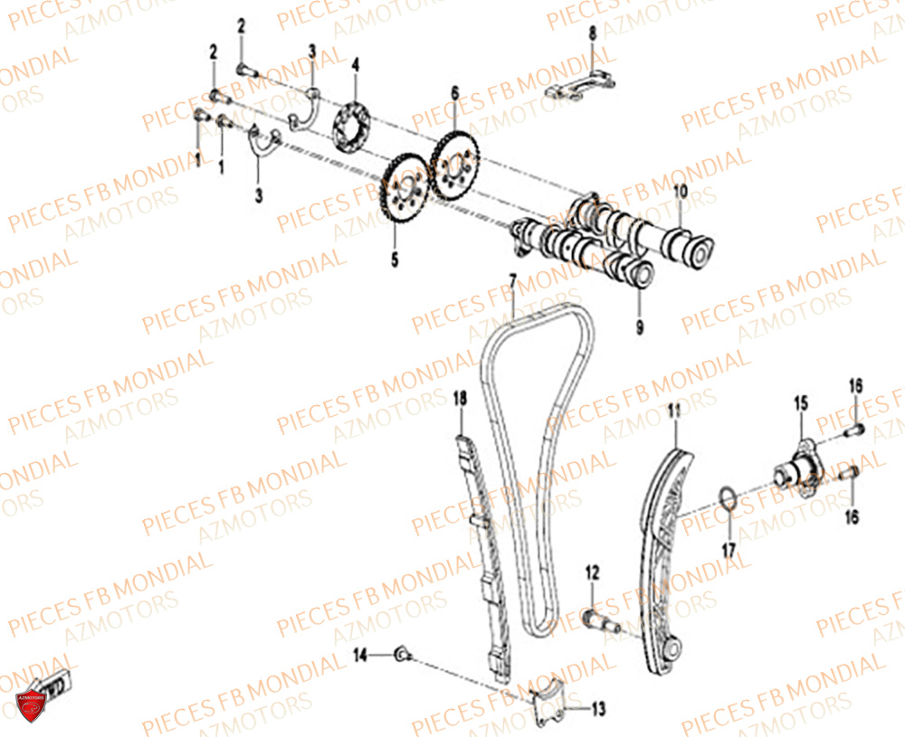 Arbre A Came FB MONDIAL Pieces PIEGA 452 ABS M4