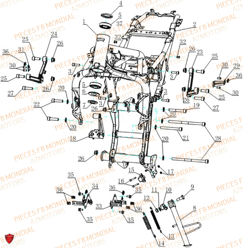 Chassis FB MONDIAL Pieces PIEGA 452 ABS M4
