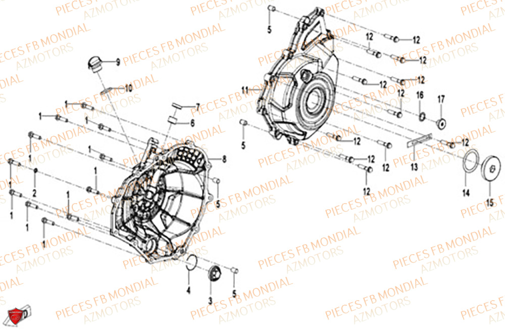 Couvre Carter FB MONDIAL Pieces PIEGA 452 ABS M4