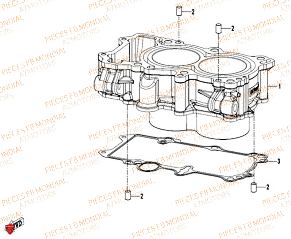 Cylindre FB MONDIAL Pieces PIEGA 452 ABS M4