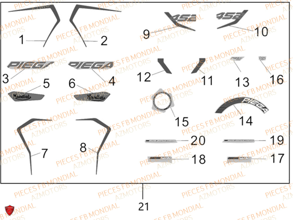Decors FB MONDIAL Pieces PIEGA 452 ABS M4