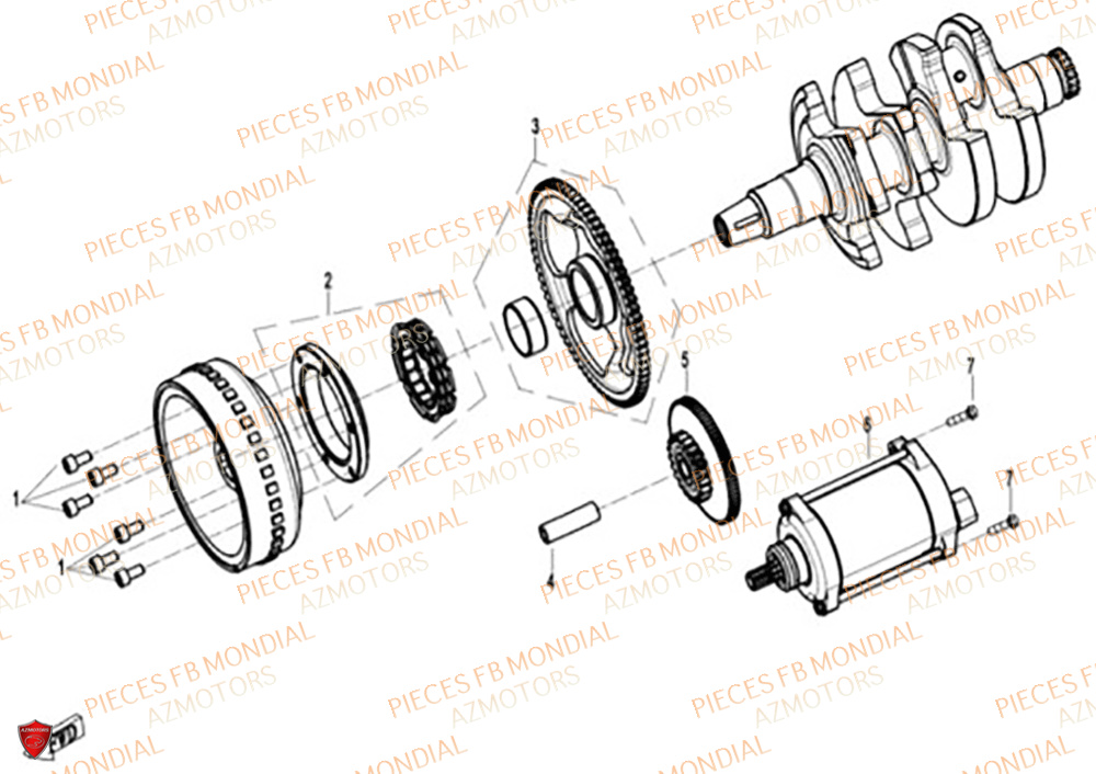 Demarreur FB MONDIAL Pieces PIEGA 452 ABS M4