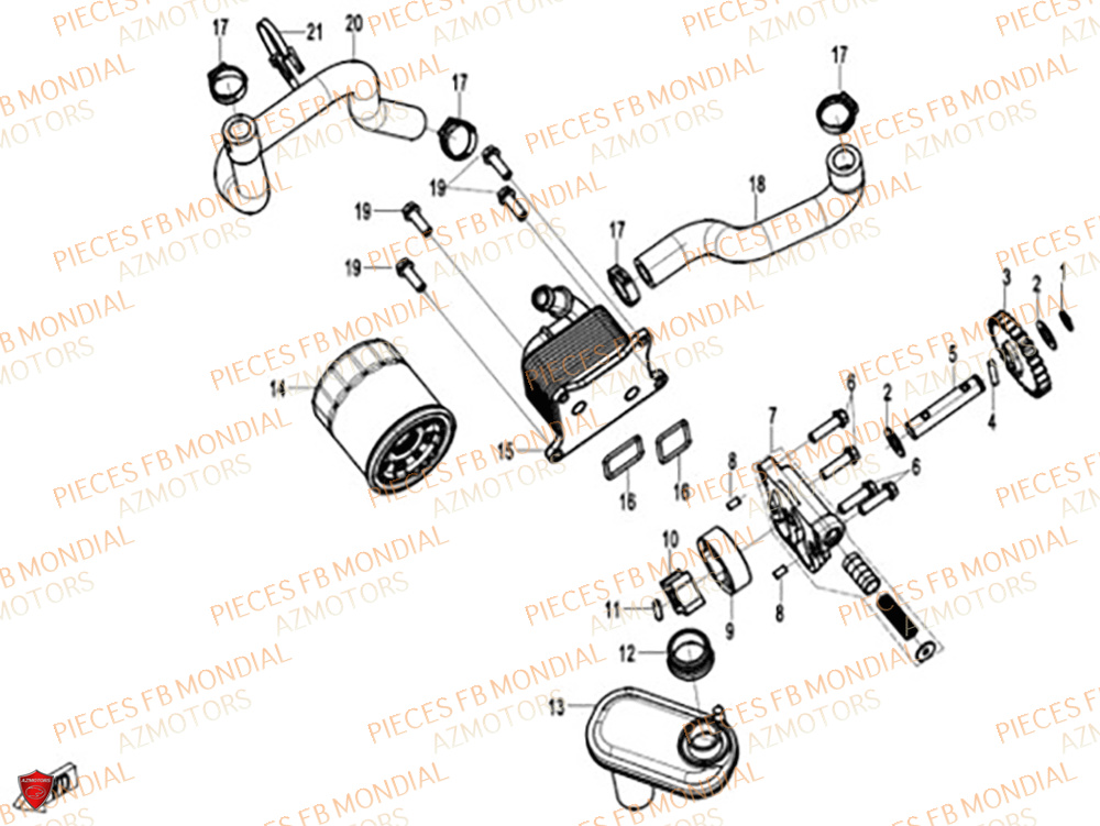 Filtre A Huile FB MONDIAL Pieces PIEGA 452 ABS M4