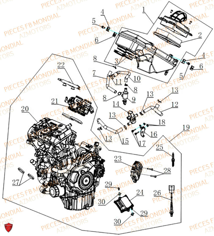 Moteur FB MONDIAL Pieces PIEGA 452 ABS M4