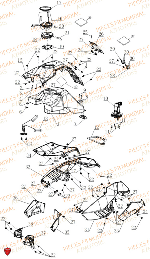 Reservoir FB MONDIAL Pieces PIEGA 452 ABS M4