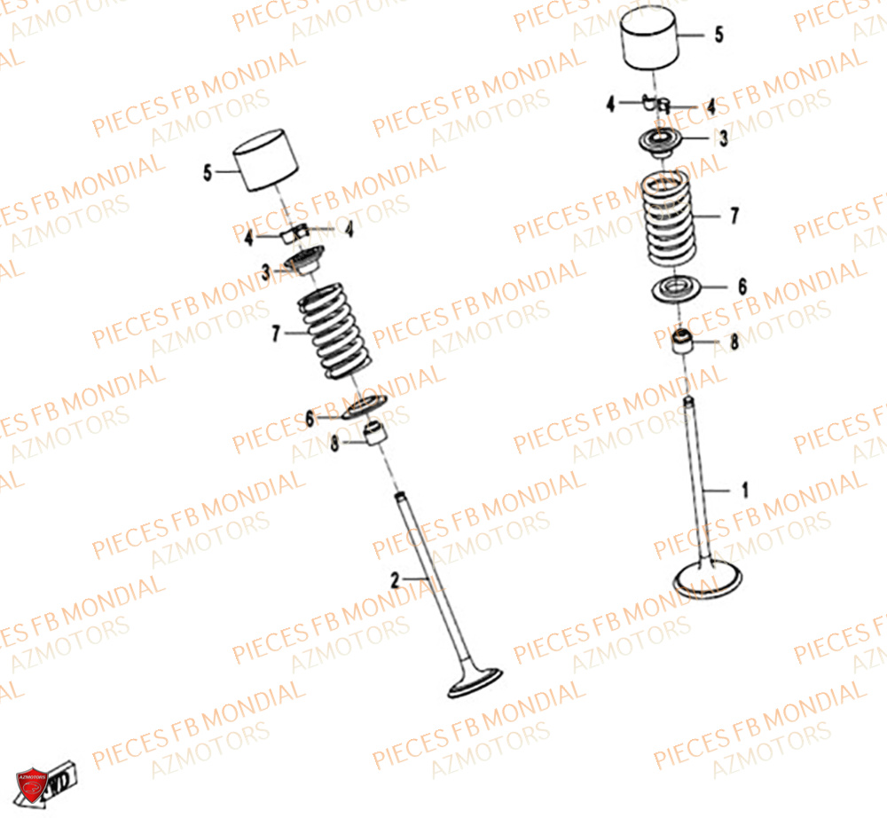 Soupapes FB MONDIAL Pieces PIEGA 452 ABS M4