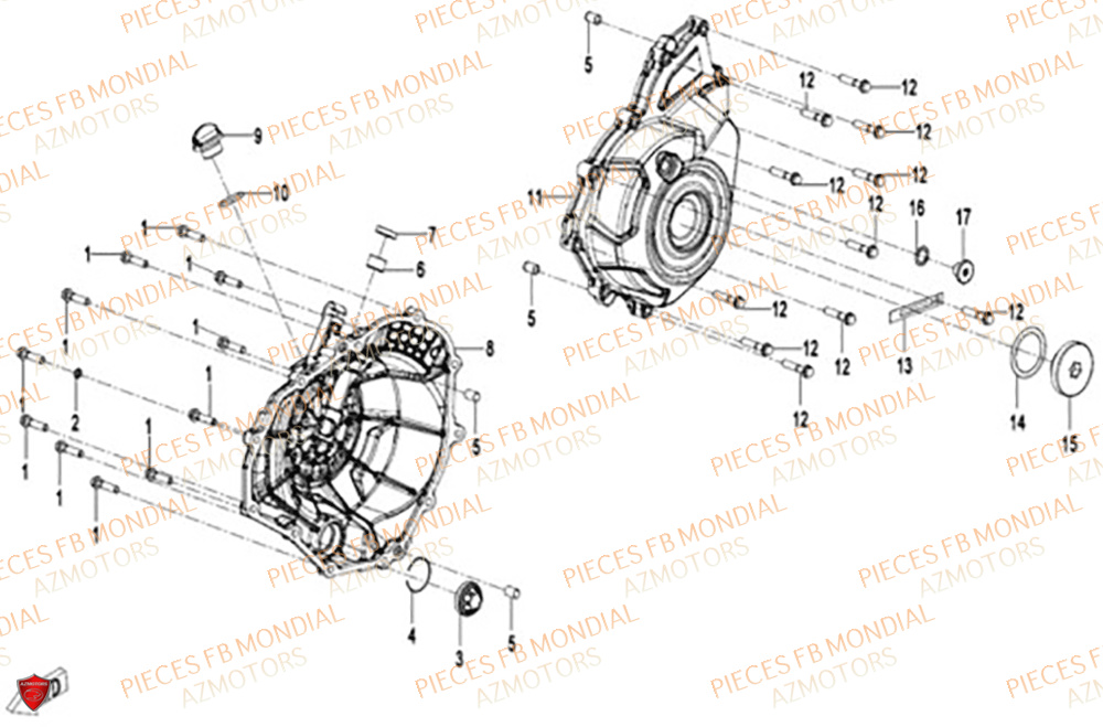 Couvre Carter FB MONDIAL Pieces PIEGA 452 ABS M5
