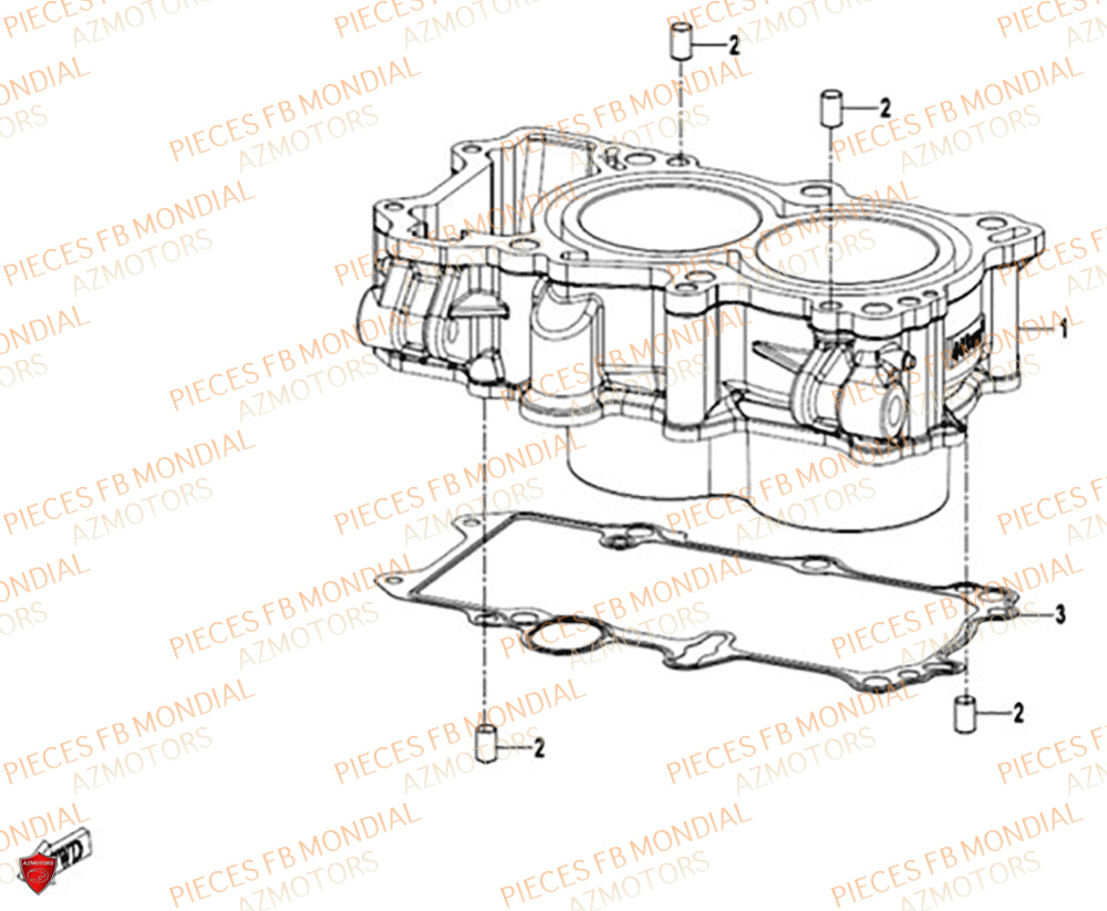 Cylindre FB MONDIAL Pieces PIEGA 452 ABS M5