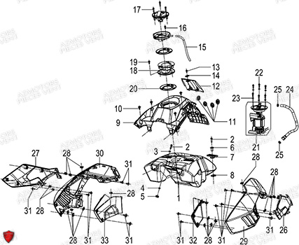 CARENAGES RESERVOIR A CARBURANT pour PIEGA 125 ABS E5