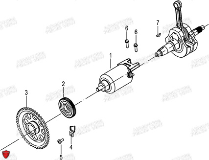 Demarreur FB MONDIAL Pieces PIEGA 125 ABS M3 (2023)