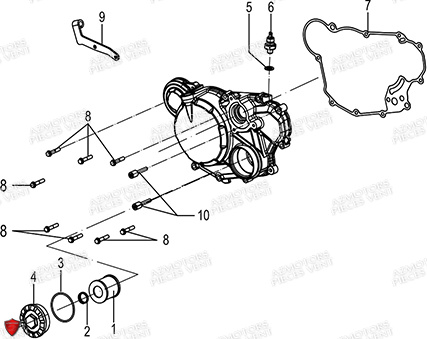 FILTRE_A_HUILE_JOINT_DE_CARTER_DROIT FB MONDIAL Pieces PIEGA 125 ABS (M3) (2023) FB Mondial Origine