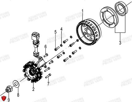 Stator Rotor FB MONDIAL Pieces PIEGA 125 ABS M3 (2023)