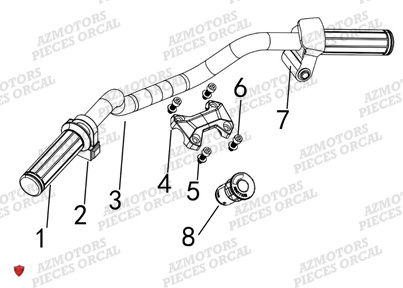 Guidon ORCAL Pieces Orcal Moto PIT BIKE MX-E