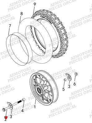 ROUE ARRIERE ORCAL PIT BIKE MX E