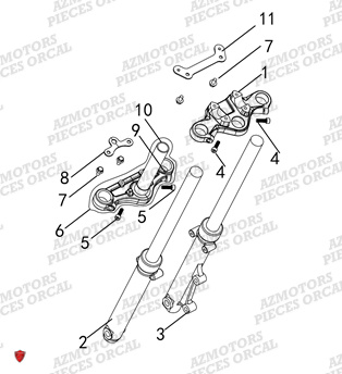 TRAIN_AVANT ORCAL Pieces Orcal PIT BIKE Moto MX-E ELECTRIQUE