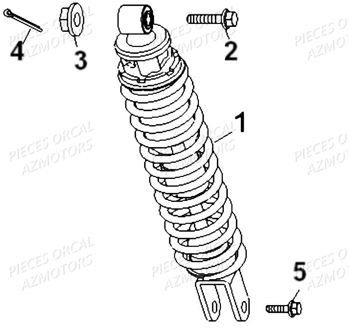 Amortisseur ORCAL Pièces Orcal PIZZA 50cc 4 temps Liquide 