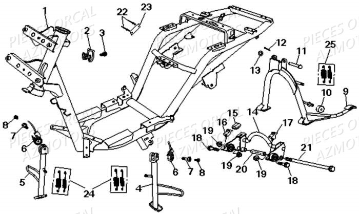 Chassis ORCAL Pièces Orcal PIZZA 50cc 4 temps Liquide