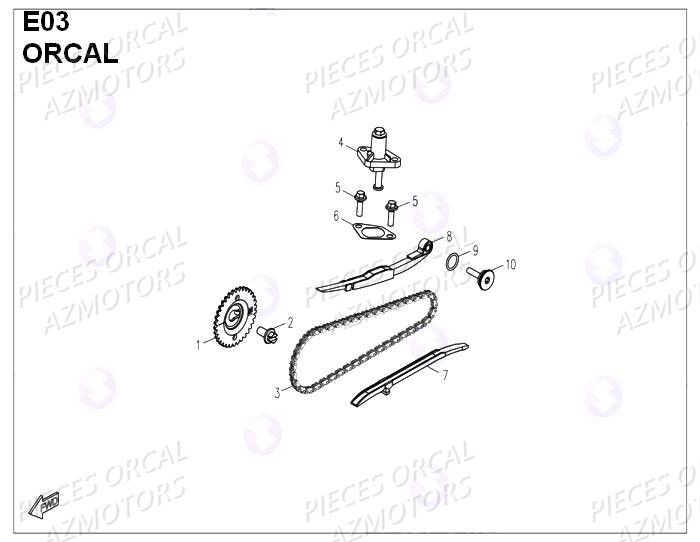 Distribution ORCAL Pièces Orcal PIZZA 50cc 4 temps Liquide 