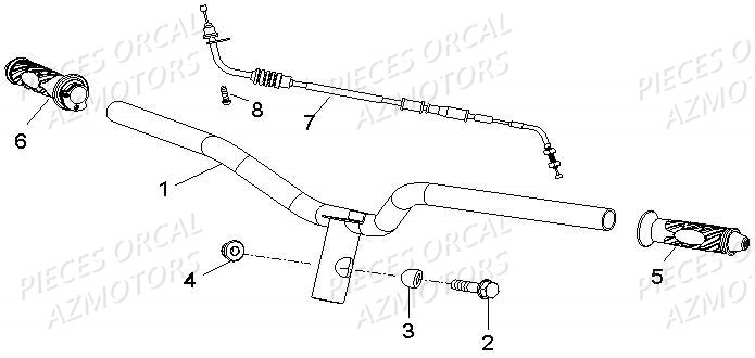 Guidon ORCAL Pièces Orcal PIZZA 50cc 4 temps Liquide 