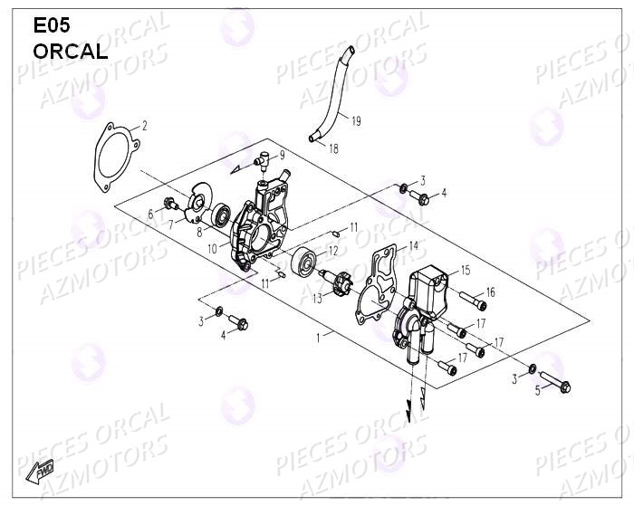 Pompe A Eau ORCAL Pièces Orcal PIZZA 50cc 4 temps Liquide 