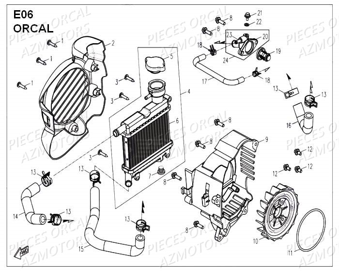 radiateur AZMOTORS PIZZA 50 4T