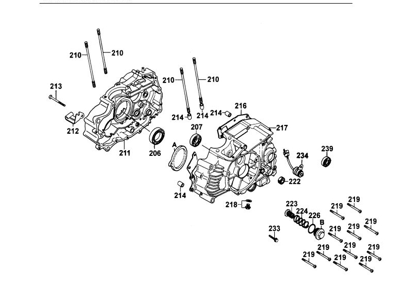 Carter Moteur KYMCO Pièces Moto Kymco PULSAR 125 4T EURO I (RJ25CB)