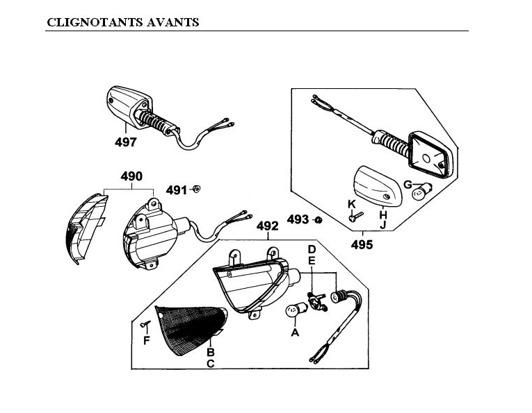 Clignotants Avants KYMCO Pièces Moto Kymco PULSAR 125 4T EURO I (RJ25CB)