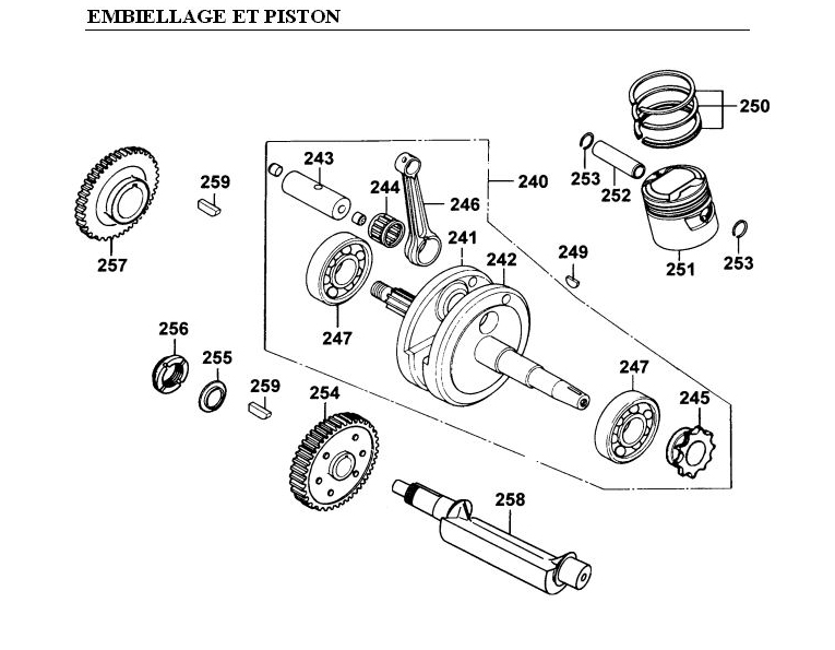 Embiellage   Piston KYMCO Pièces Moto Kymco PULSAR 125 4T EURO I (RJ25CB)