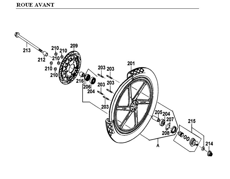 ROUE AVANT KYMCO PULSAR125