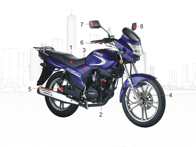 1.CONSOMMABLES KYMCO Pièces Moto Kymco PULSAR 125 II 4T
