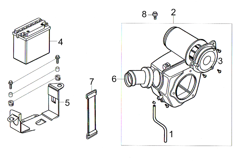 BATTERIE   BOITE A AIR KYMCO PULSAR125II