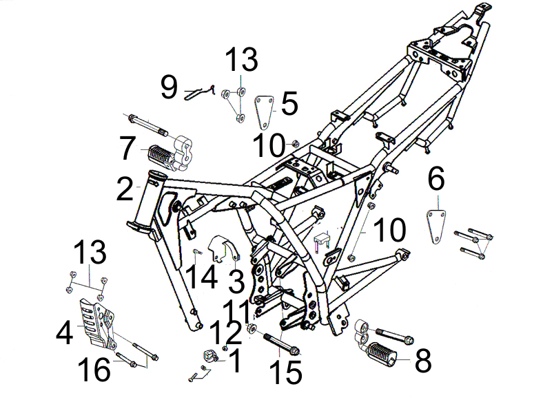 Chassis KYMCO Pièces Moto Kymco PULSAR 125 II 4T