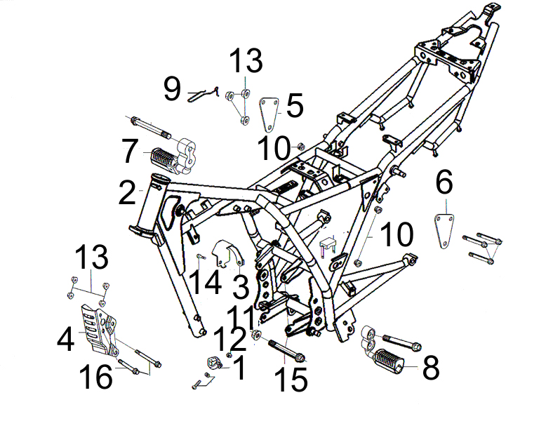 Chassis KYMCO Pièces Moto Kymco PULSAR 125 II 4T