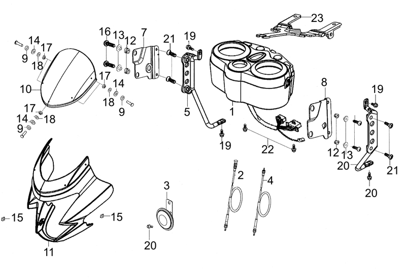 COMPTEUR   TETE DE FOURCHE KYMCO PULSAR125II