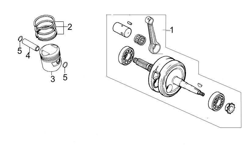 PISTON - VILEBREQUIN pour PULSAR125II