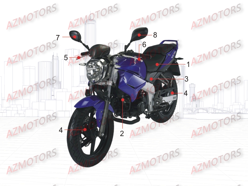Consommables KYMCO Pièces Moto Kymco QUANNON 125 NAKED