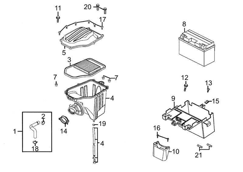 BOITE A AIR-BATTERIE pour QUANNON125-NAKED