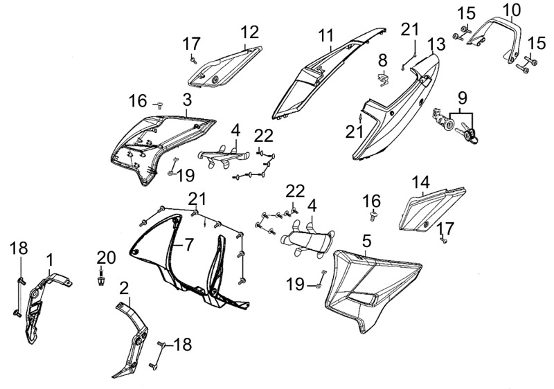 CARENAGES pour QUANNON125-NAKED