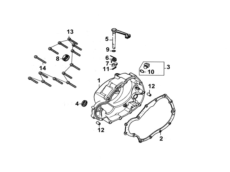 Carter Moteur Droit KYMCO Pièces Moto Kymco QUANNON 125 NAKED