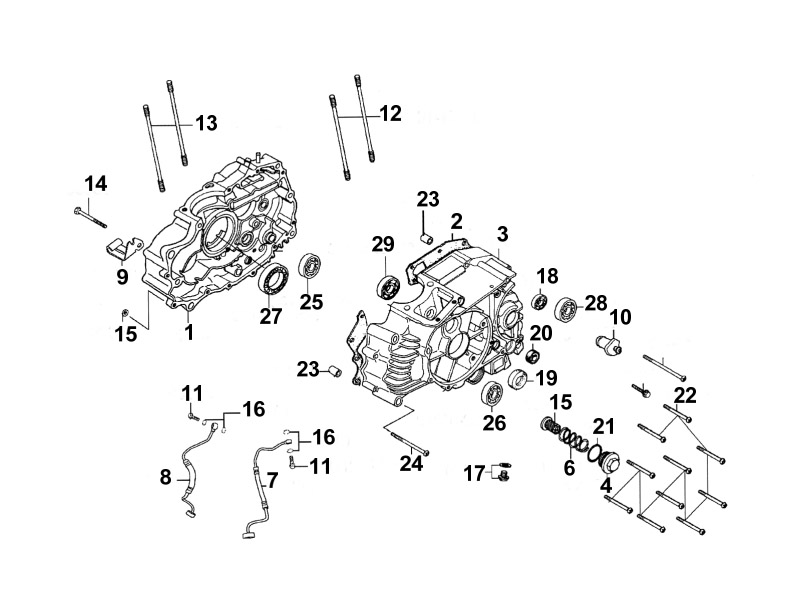 Carter Moteur KYMCO Pièces Moto Kymco QUANNON 125 NAKED