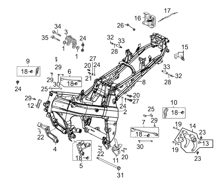 CHASSIS KYMCO QUANNON125 NAKED