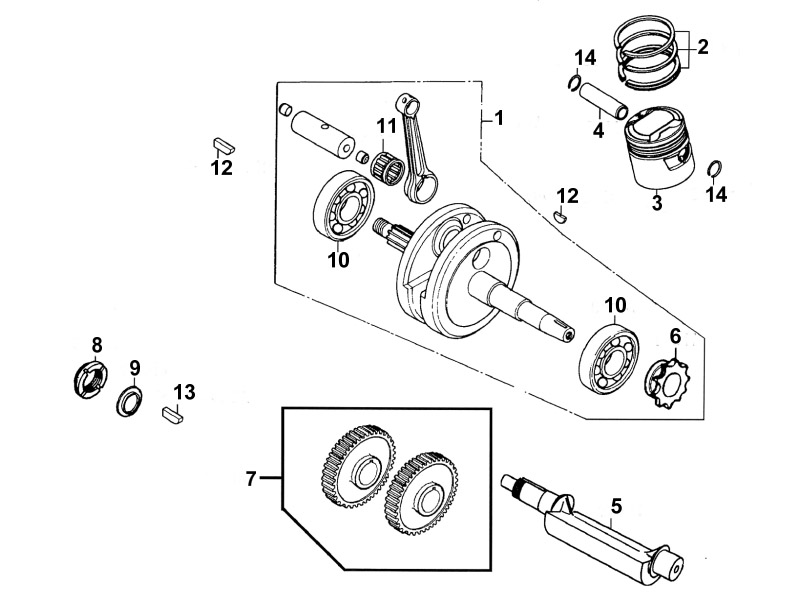 PISTON-VILEBREQUIN pour QUANNON125-NAKED