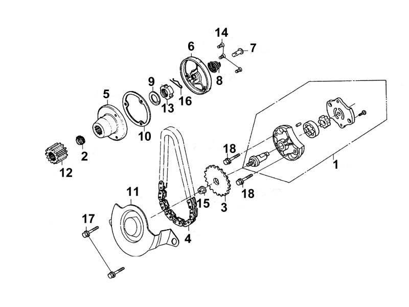 Pompe A Huile KYMCO Pièces Moto Kymco QUANNON 125 NAKED