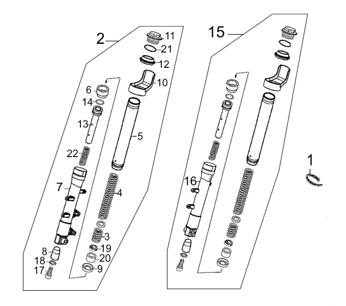 Tubes De Fourche KYMCO Pièces Moto Kymco QUANNON 125 NAKED