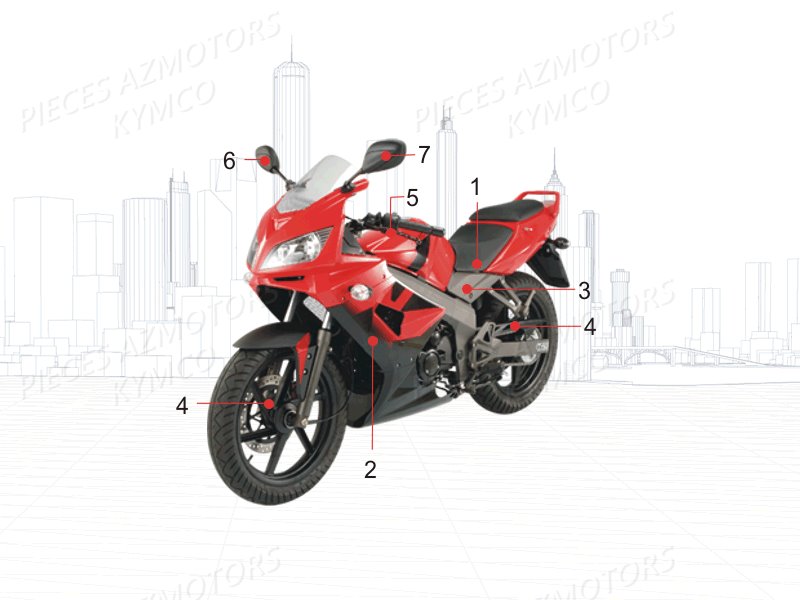 1 Consommables KYMCO Pièces Moto Kymco QUANNON 125 4T EURO III (RL25BA)