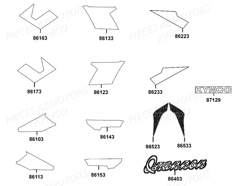 DECORS KYMCO Pièces Moto Kymco QUANNON 125 4T EUROIII