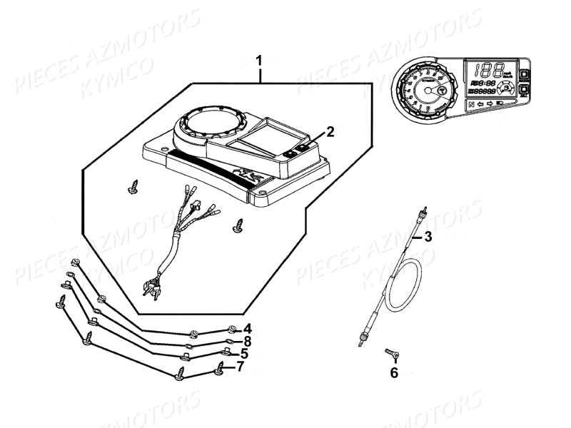 TABLEAU DE BORD KYMCO QUANNON 125