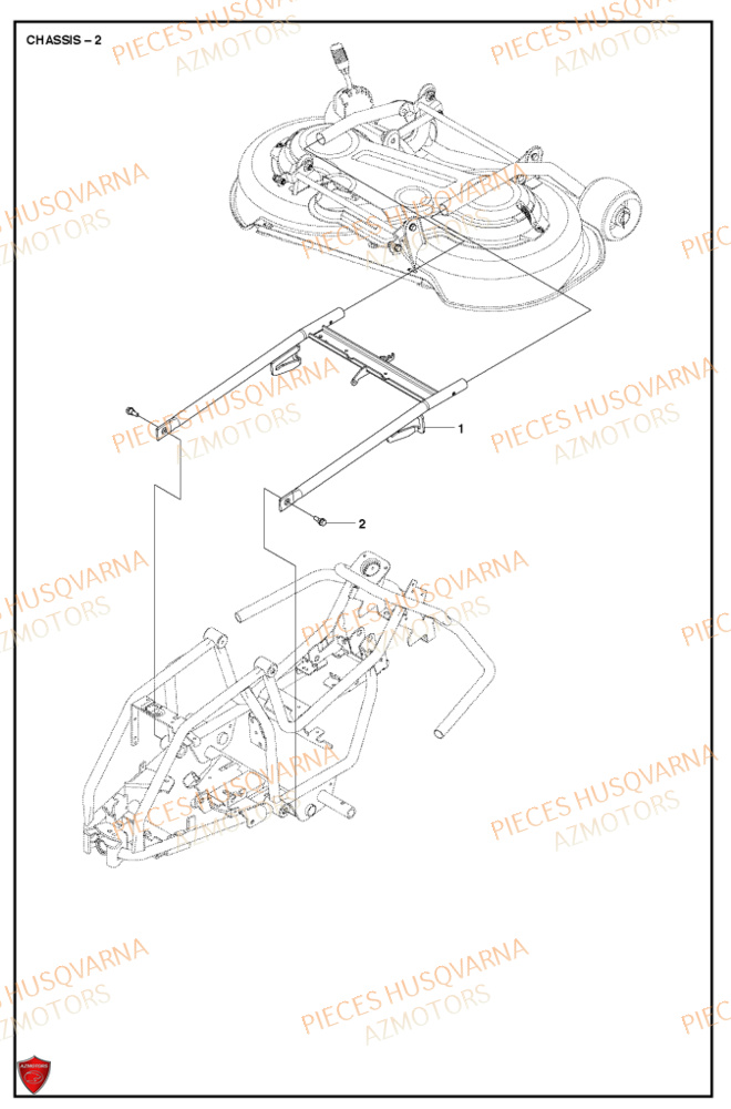 Arriere Du Chassis 2 HUSQVARNA PIECES TONDEUSE AUTOPORTEE R112C5 RIDER HUSQVARNA