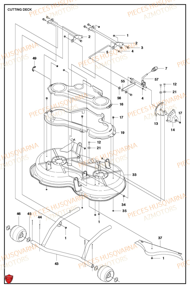Carter De Tondeuse Coupe 2 HUSQVARNA PIECES TONDEUSE AUTOPORTEE R112C5 RIDER HUSQVARNA