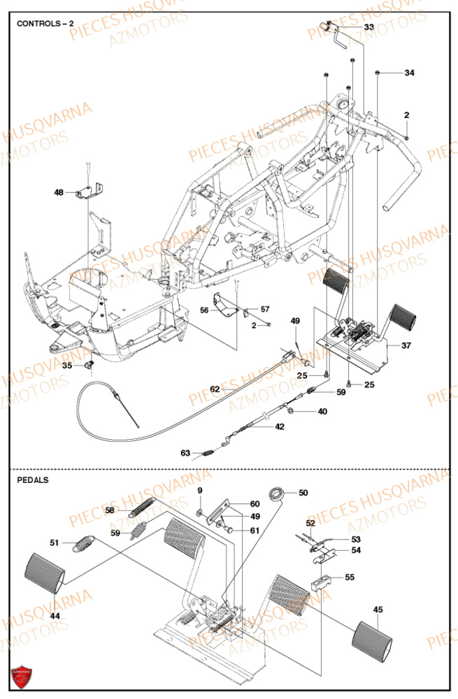 Commandes 1 HUSQVARNA PIECES TONDEUSE AUTOPORTEE R112C5 RIDER HUSQVARNA